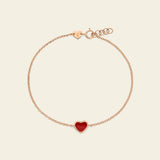 Gold bracelet with Red enameled heart