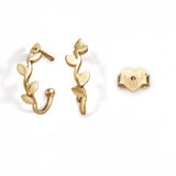 Flora ring earrings with slab leaves