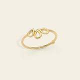 Ring with three small drops in gold