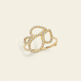 Ring with wire drops in gold and diamonds