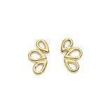 Earrings with three gold drops