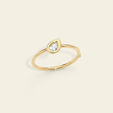 Ring with teardrop diamond