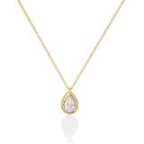 Necklace with teardrop diamond