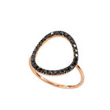 Bubble ring in gold and black diamonds