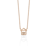 Necklace house with heart in gold and diamonds