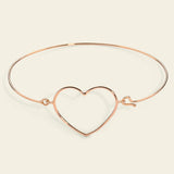 Rigid bracelet with wire heart