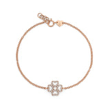 Four-leaf clover and diamond chain bracelet