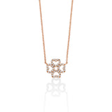 Wire clover and diamond necklace