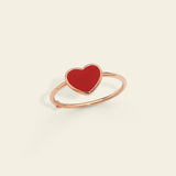 Ring with Red enamelled heart