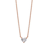 Necklace with heart cut diamond