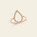 Drop ring in gold and diamonds