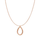 Necklace with drop in gold and diamonds