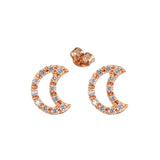 Earrings with moon in gold and diamonds