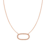 Necklace with oval in gold and diamonds