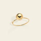 Ring with central gold sphere