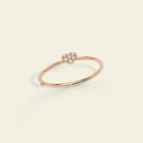 Ring with pavé heart and diamonds