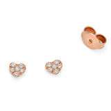 Earrings with pavé heart and diamonds