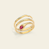 Snake ring with ruby and diamonds