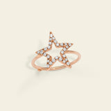 Ring with star in gold and diamonds