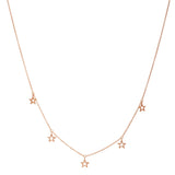 Choker necklace with gold hanging stars