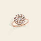 Ring with round pavé and diamonds